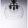 Maxim Goblet 3-Light 13.5" Wide Black / Satin Nickel Semi-Flush Mount Light 26130CLBKSN